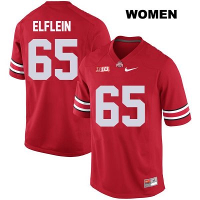 Women's NCAA Ohio State Buckeyes Pat Elflein #65 College Stitched Authentic Nike Red Football Jersey QP20W35VO